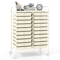20 Drawers Rolling Storage Cart Studio Organizer-Beige