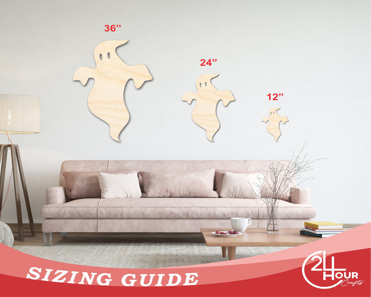 Unfinished Wood Ghost Shape - Craft - up to 46"