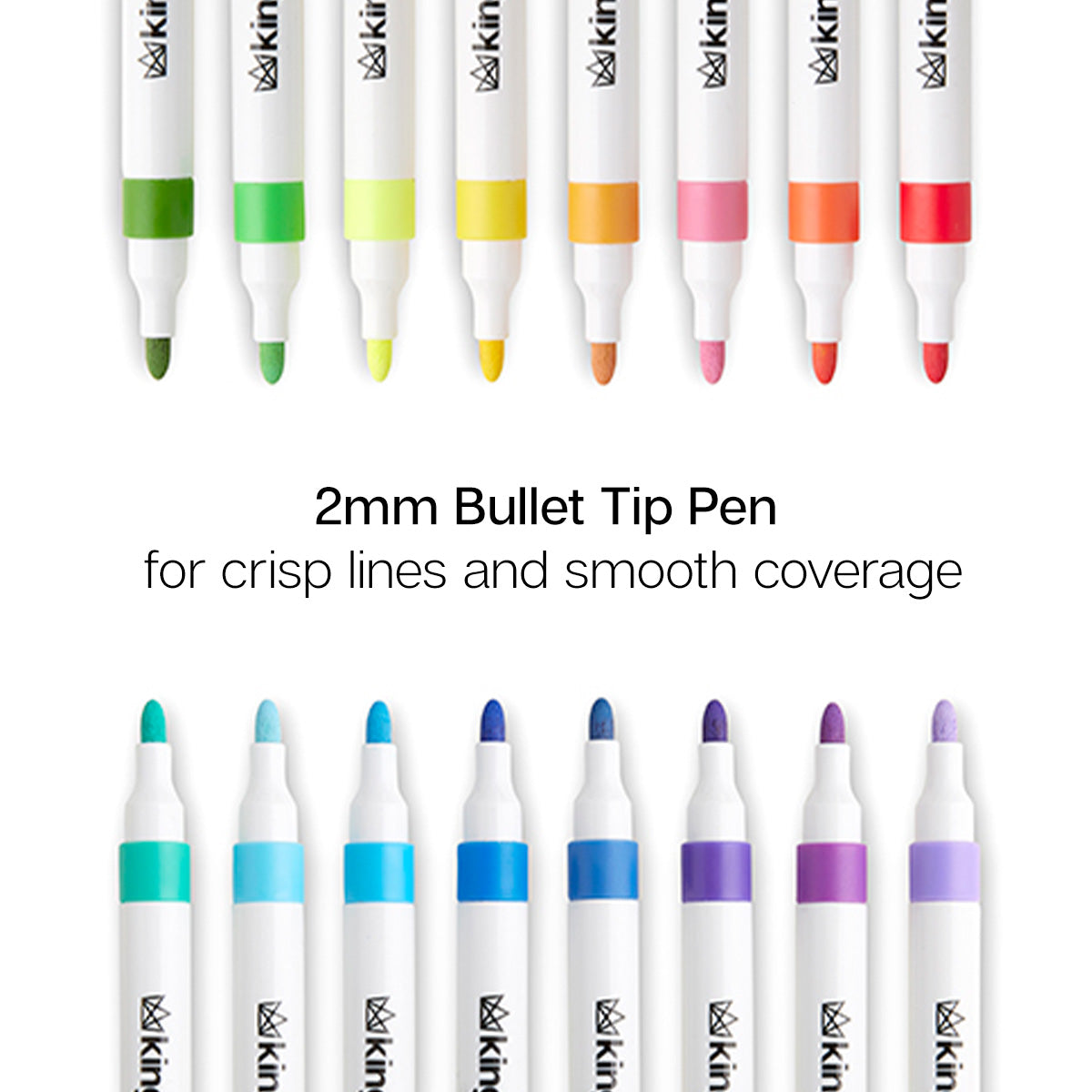 Acrylic Paint Markers Set – 48 Colors, 2mm Bullet Tip, Water-Based, Multi-Surface