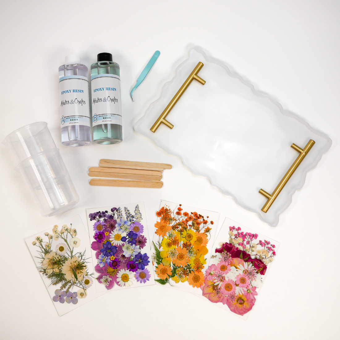 Floral Resin Serving Tray Kit