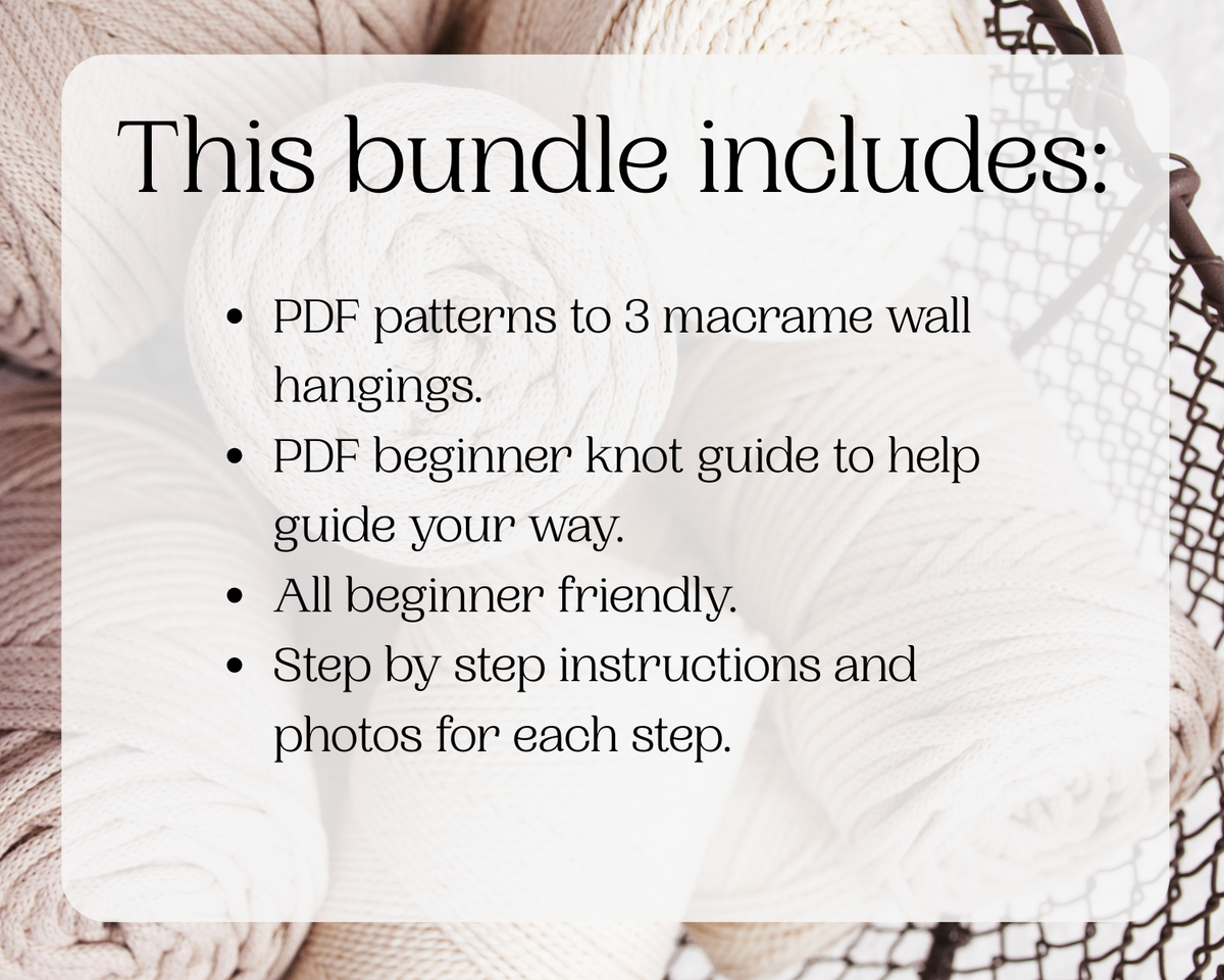 Macrame PDF pattern bundle - Wall hangings - Beginner friendly