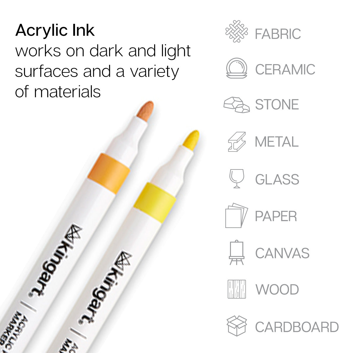 Acrylic Paint Markers Set – 48 Colors, 2mm Bullet Tip, Water-Based, Multi-Surface