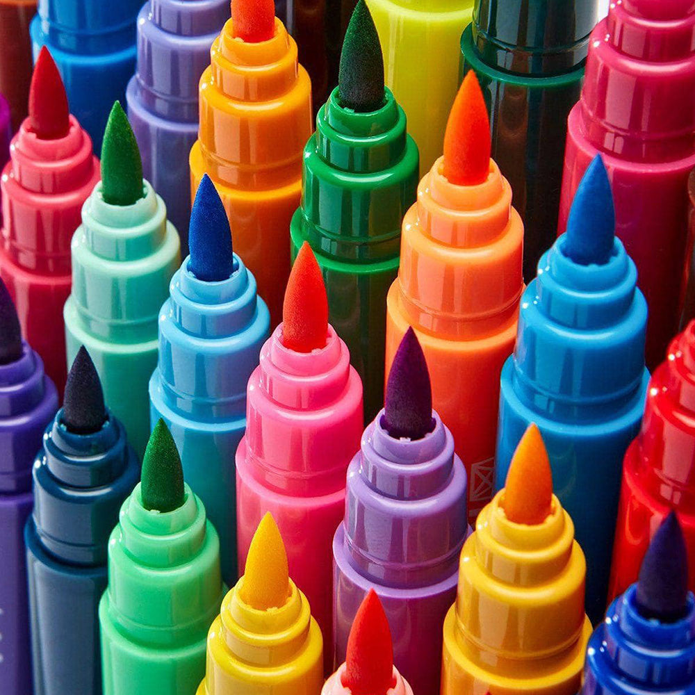 Coloring Soft Tip Brush Markers - Water-Based Ink - 36 Colors
