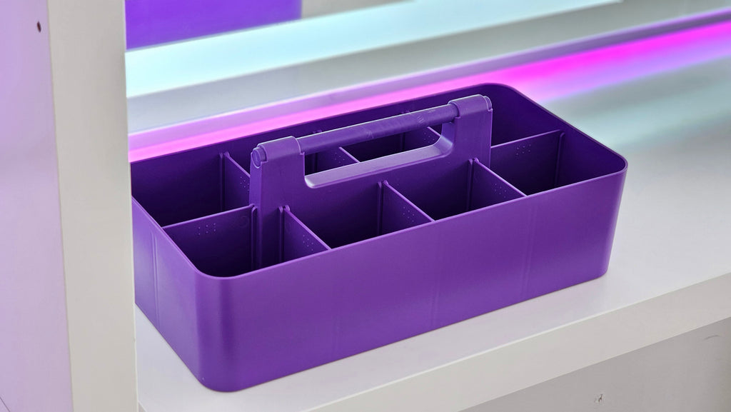 Enjoy Organizer - Stackable Portable Plastic Caddy with Handle | Desk, Makeup, Dorm Caddy(Made In Usa)