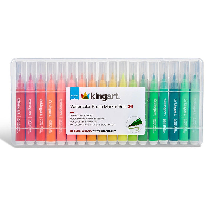 Coloring Soft Tip Brush Markers - Water-Based Ink - 36 Colors