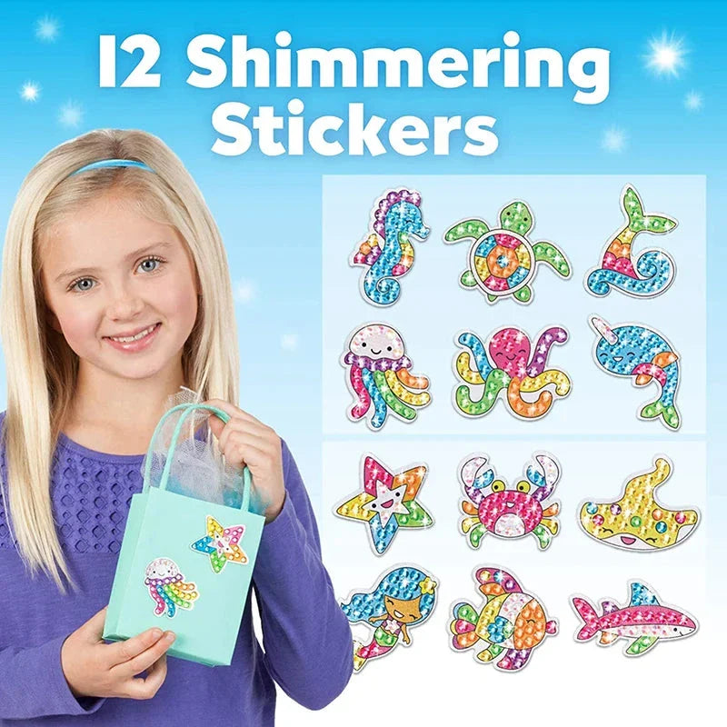 Big Gem Diamond Painting Kit - DIY Mosaic Art & Sticker Craft for Kids