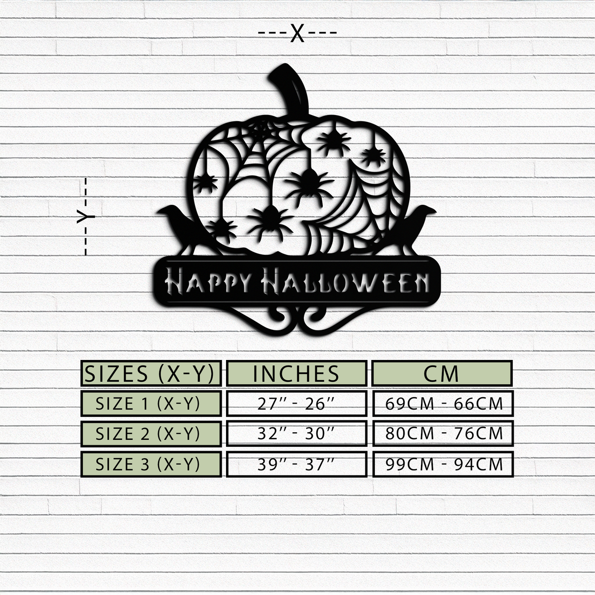 Metal Wall Art - Halloween Pumpkin Dimensional Spooky Spider Webs