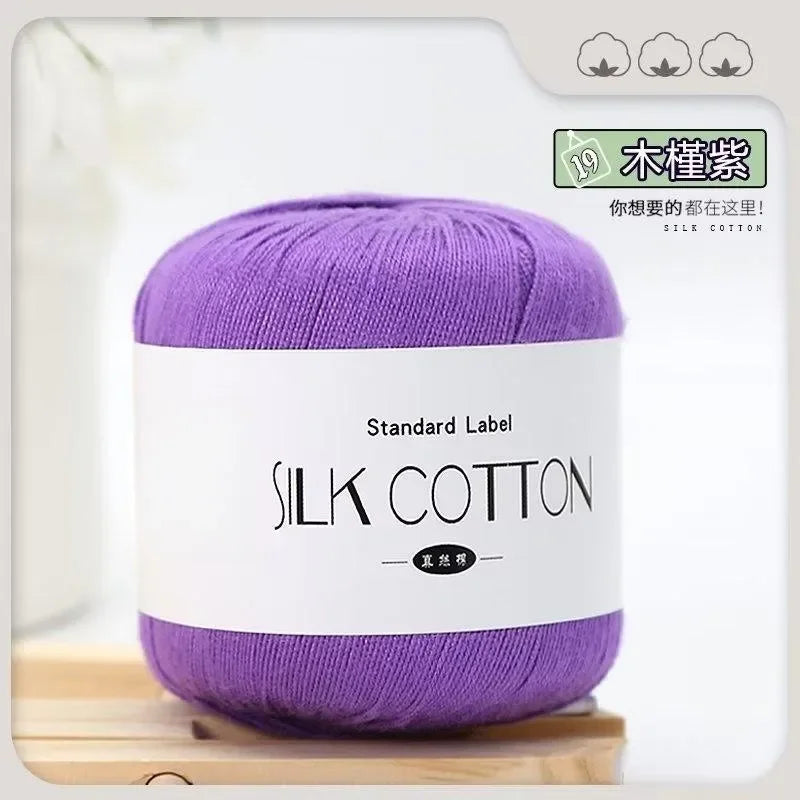 Silk Cotton Milk Yarn Soft Crochet Knitting Thread 50g