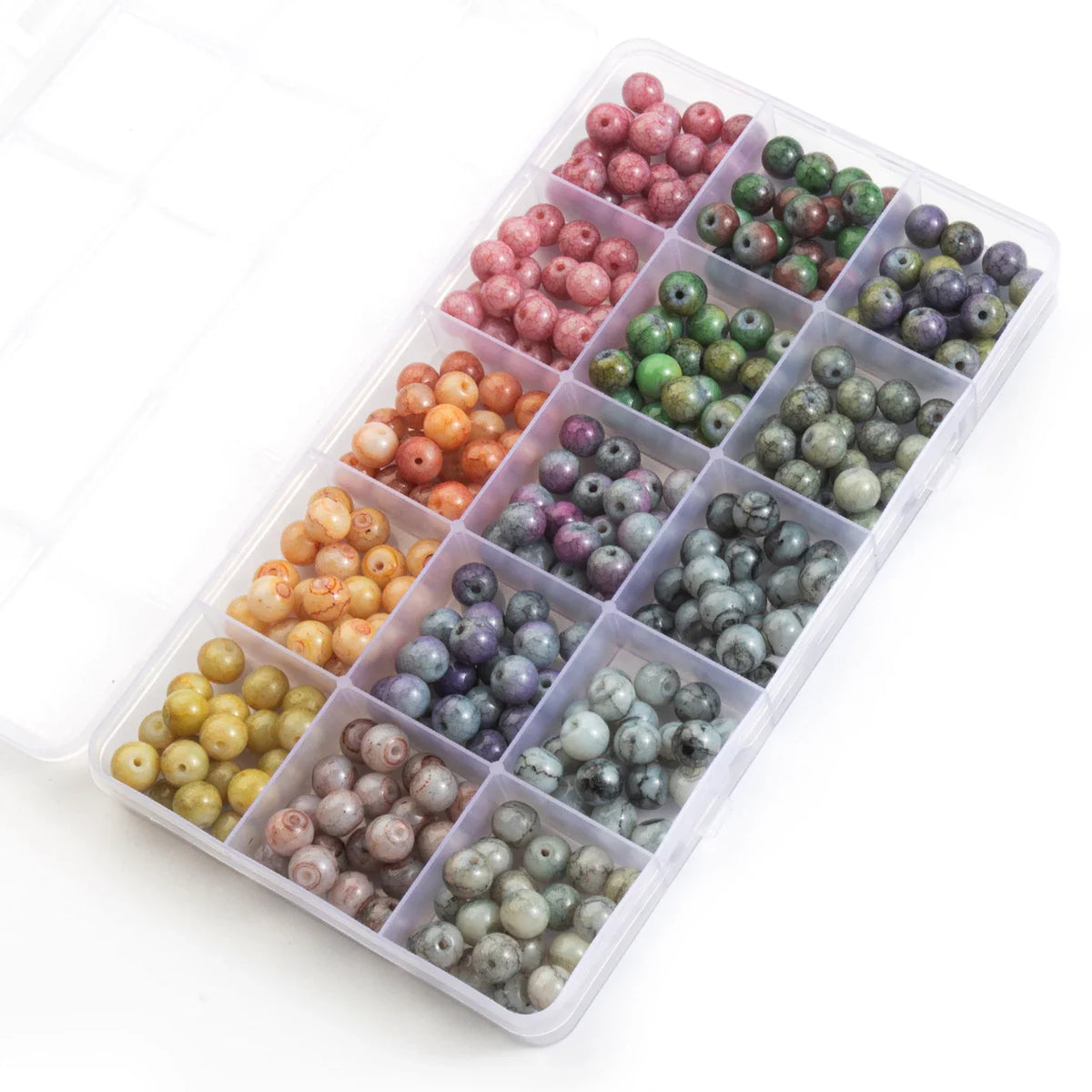 Glass Beads Bracelet Kit 28 Colors Crystal Gemstone DIY