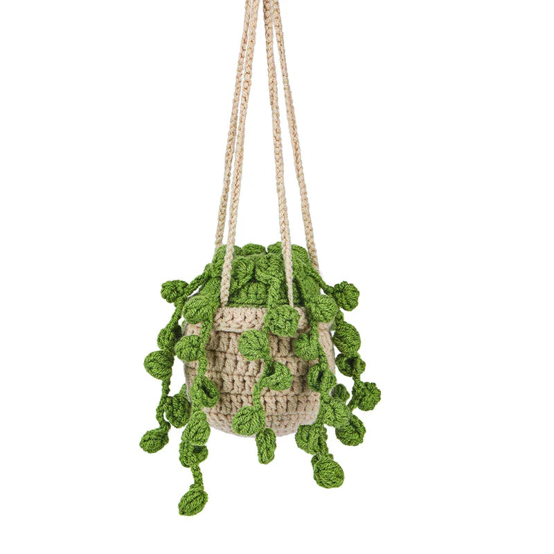 Crochet Hanging Plant Kit Easy DIY Yarn Knitting Tools