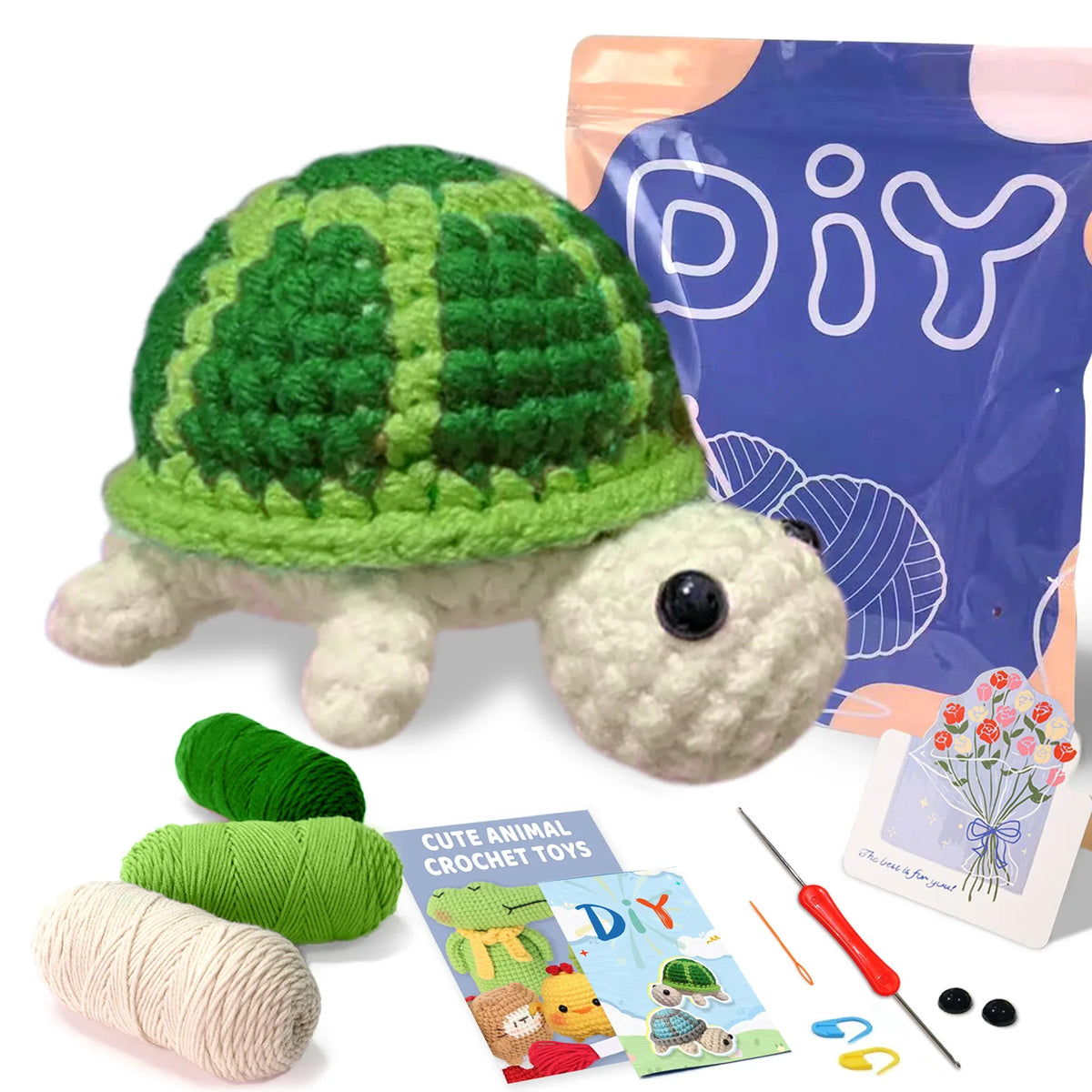 Animal Crochet Kit Beginner Starter Set DIY Knitting Supplies