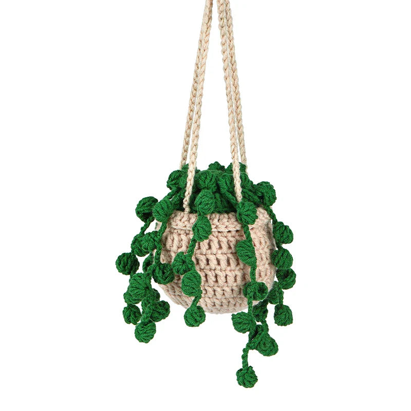 Crochet Hanging Plant Kit Easy DIY Yarn Knitting Tools