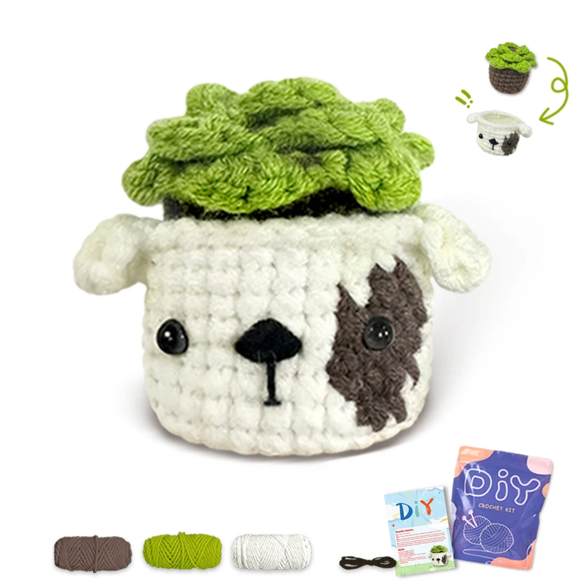 Animal Crochet Kit Beginner Starter Set DIY Knitting Supplies