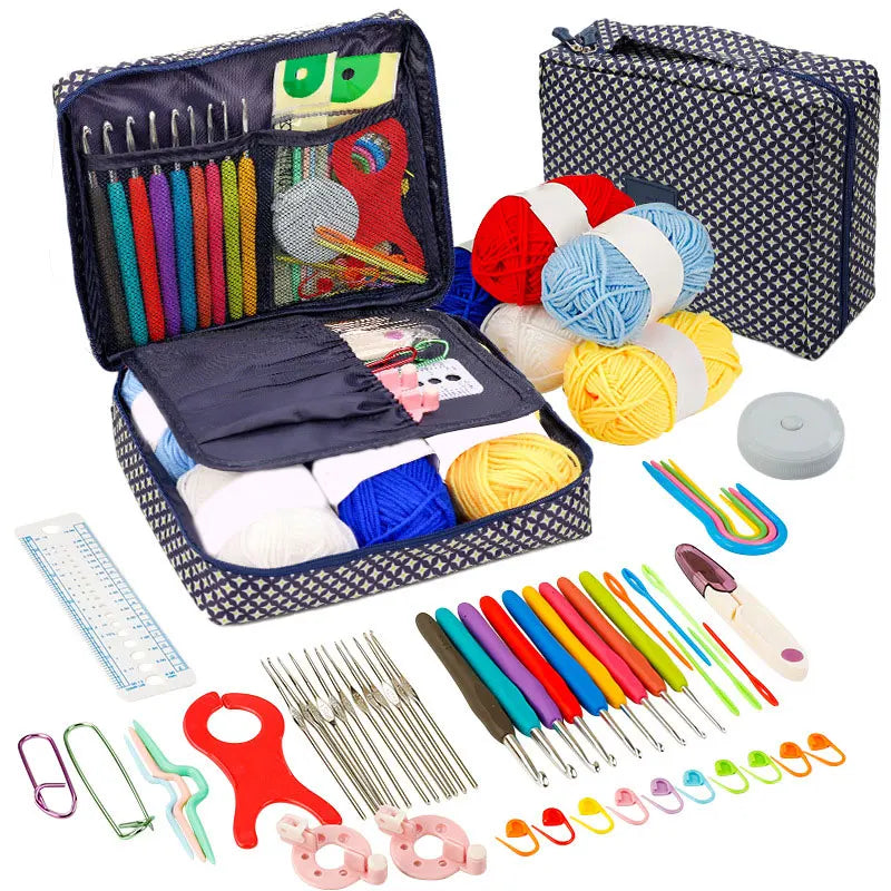 Beginner Crochet Kit Hook Set Yarn Portable Knitting Supplies