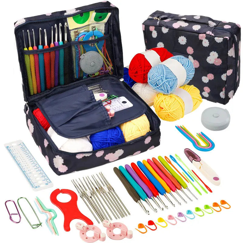Beginner Crochet Kit Hook Set Yarn Portable Knitting Supplies