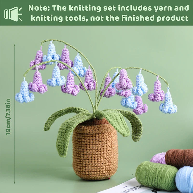 Moth Orchid Crochet Kit Beginner Yarn Hook Needles DIY