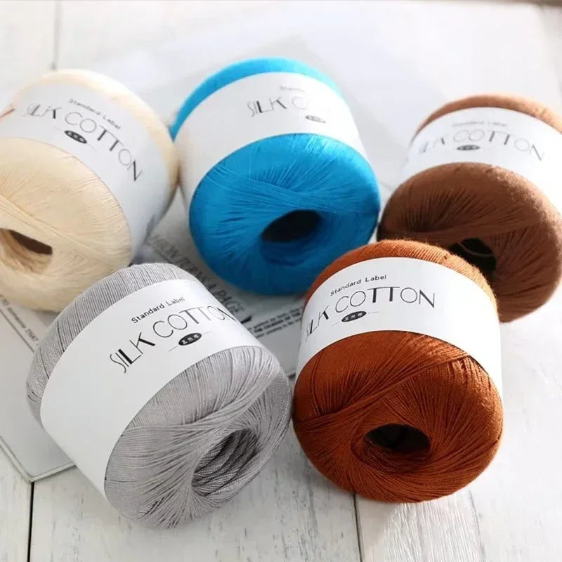 Silk Cotton Milk Yarn Soft Crochet Knitting Thread 50g
