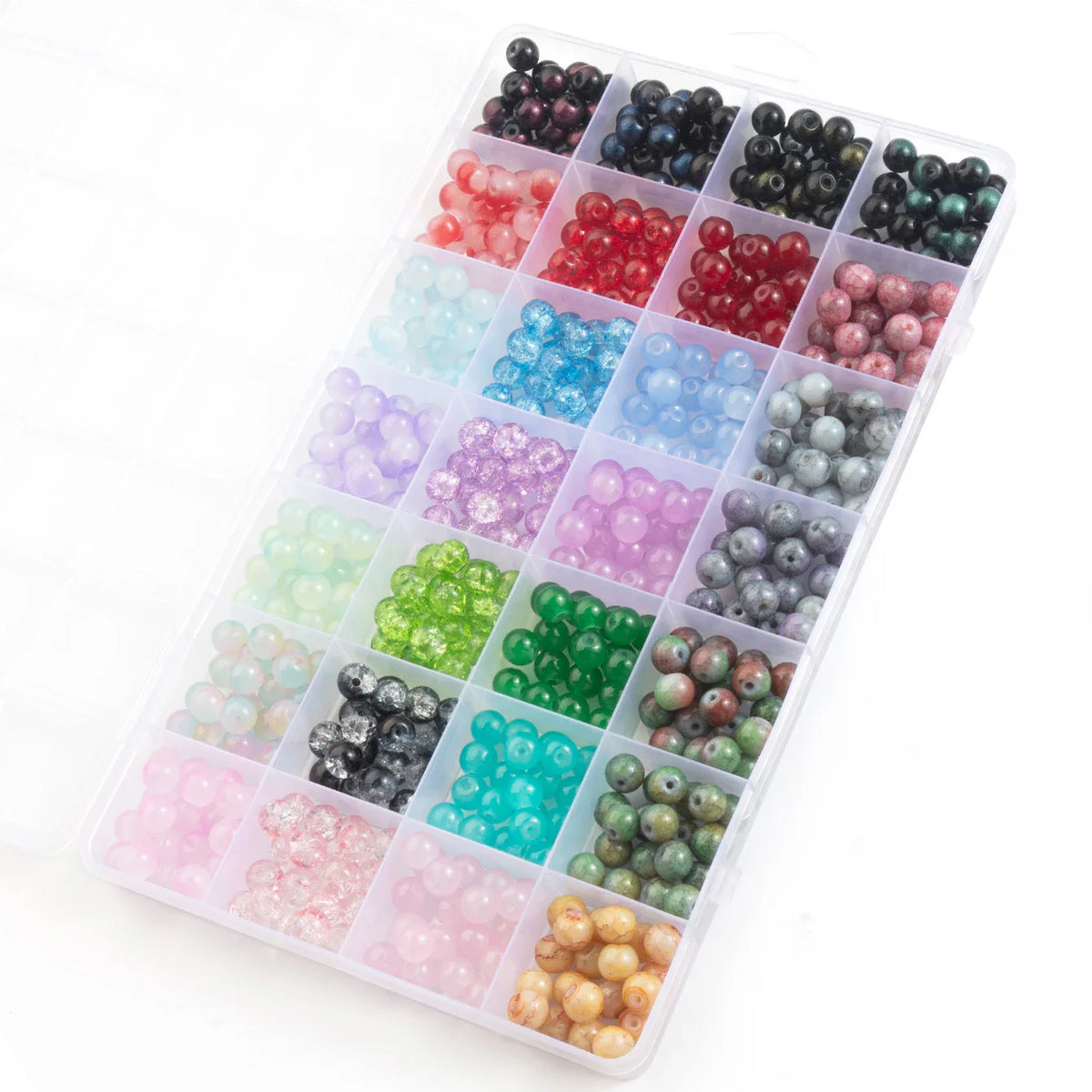 Glass Beads Bracelet Kit 28 Colors Crystal Gemstone DIY