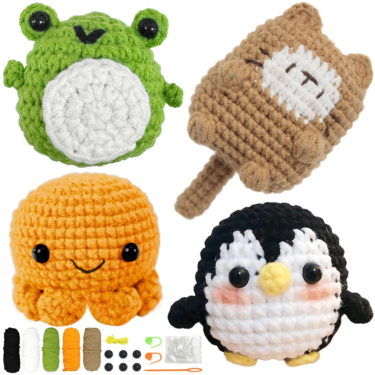 Animal Crochet Kit Beginner Starter Set DIY Knitting Supplies