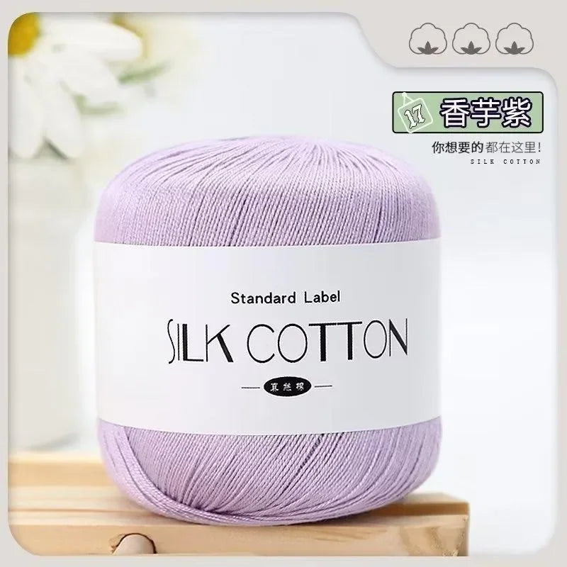 Silk Cotton Milk Yarn Soft Crochet Knitting Thread 50g