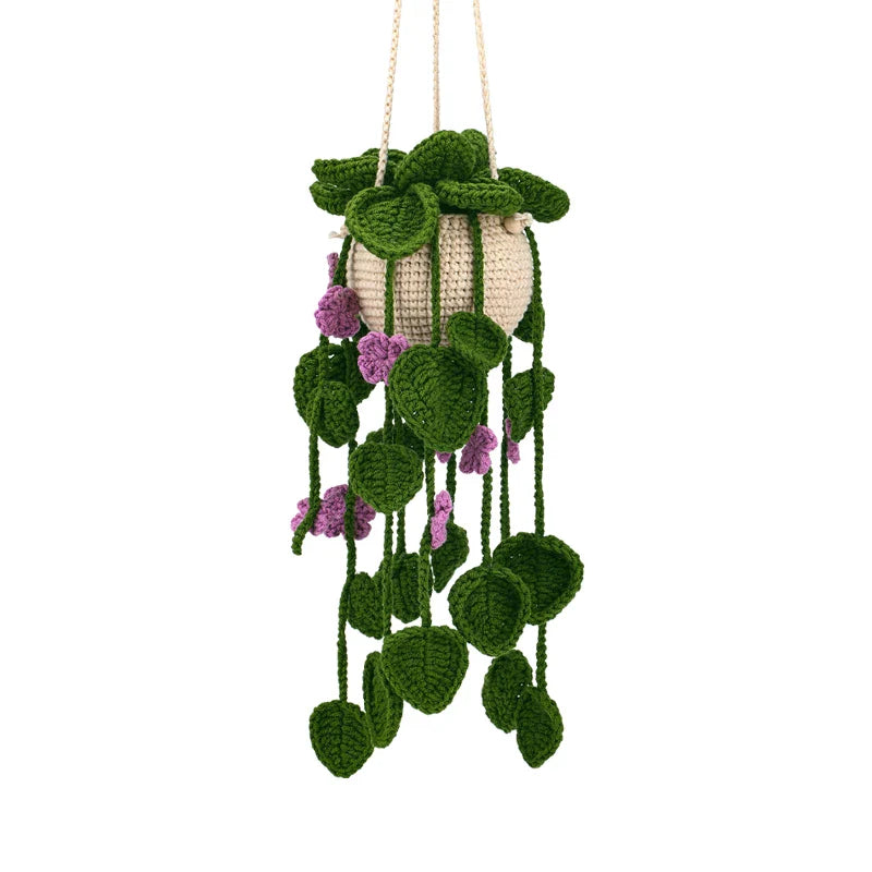 Crochet Hanging Plant Kit Easy DIY Yarn Knitting Tools
