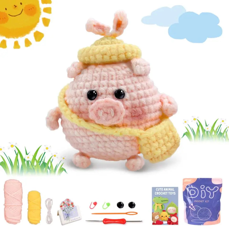 Animal Crochet Kit Beginner Starter Set DIY Knitting Supplies