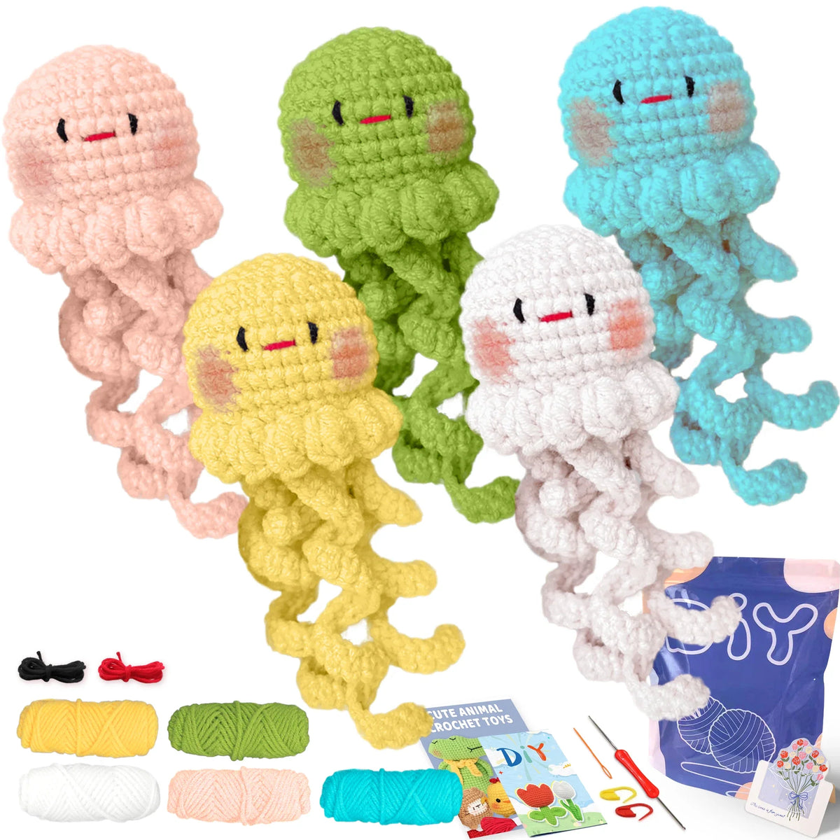 Animal Crochet Kit Beginner Starter Set DIY Knitting Supplies