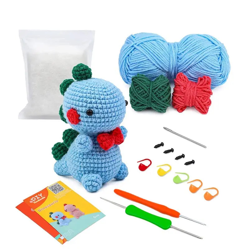 Dinosaur Crochet Kit Handmade Woven Doll DIY Knitting Set