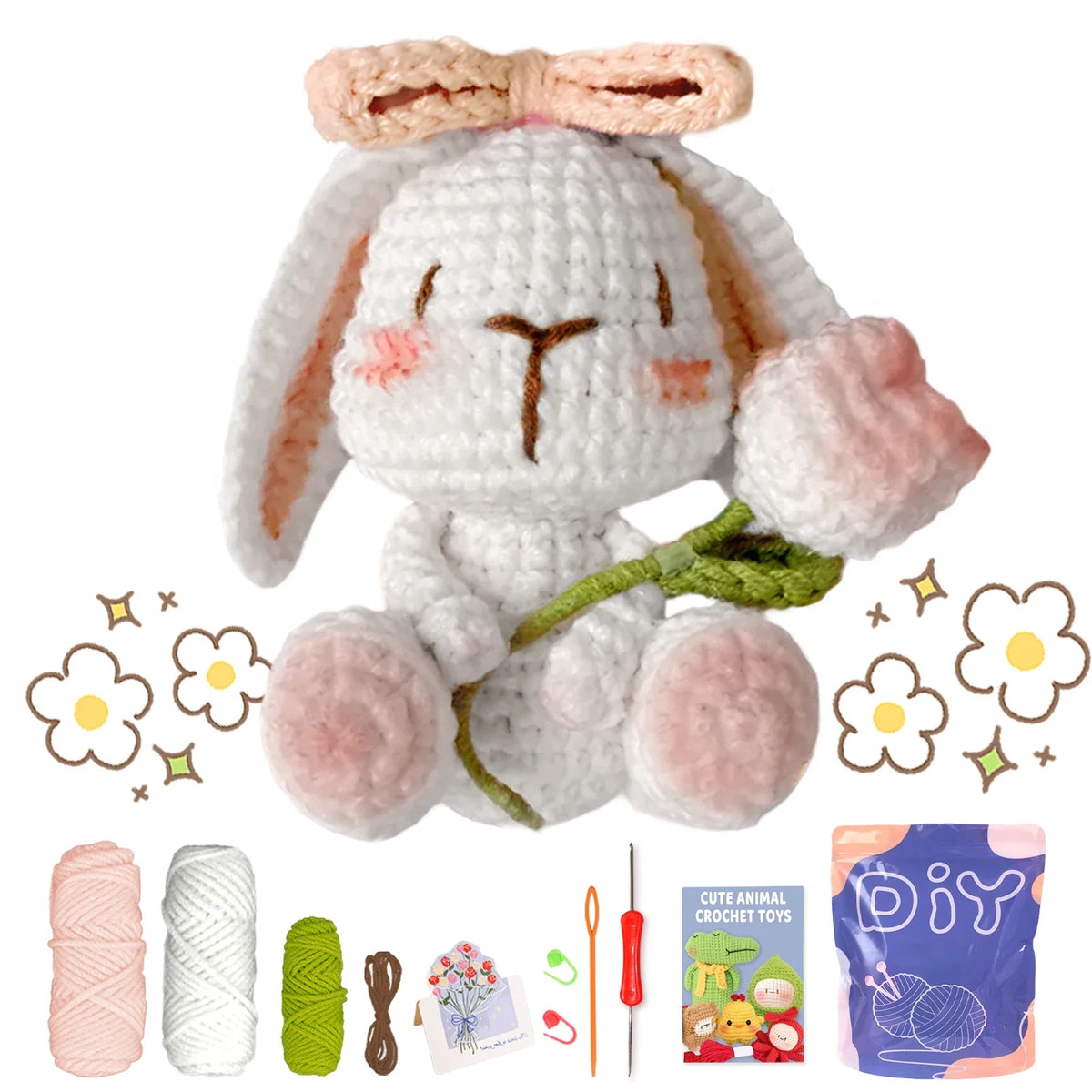 Animal Crochet Kit Beginner Starter Set DIY Knitting Supplies