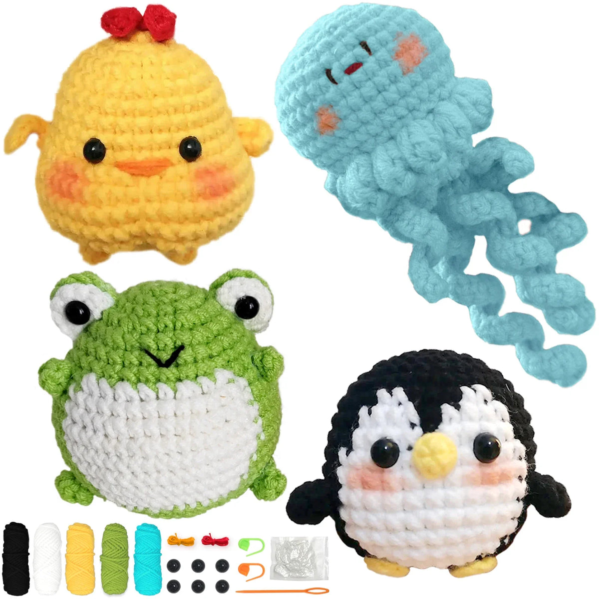 Animal Crochet Kit Beginner Starter Set DIY Knitting Supplies