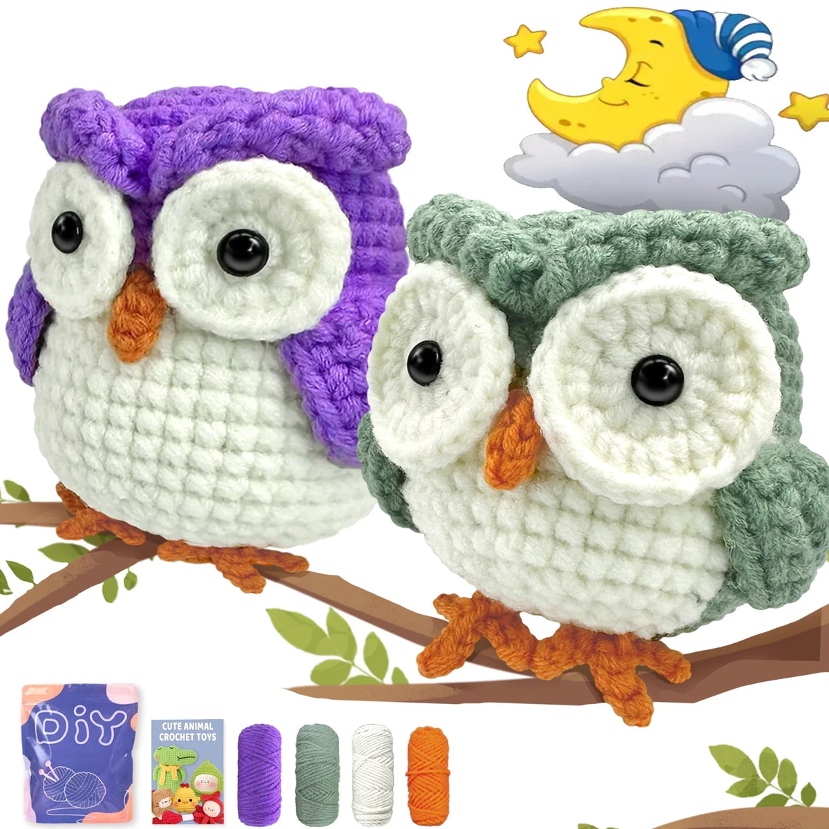 Animal Crochet Kit Beginner Starter Set DIY Knitting Supplies