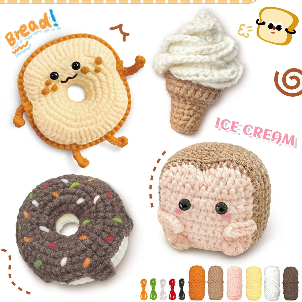 Animal Crochet Kit Beginner Starter Set DIY Knitting Supplies