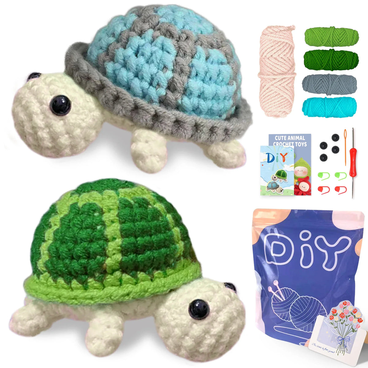 Animal Crochet Kit Beginner Starter Set DIY Knitting Supplies