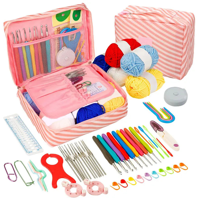 Beginner Crochet Kit Hook Set Yarn Portable Knitting Supplies