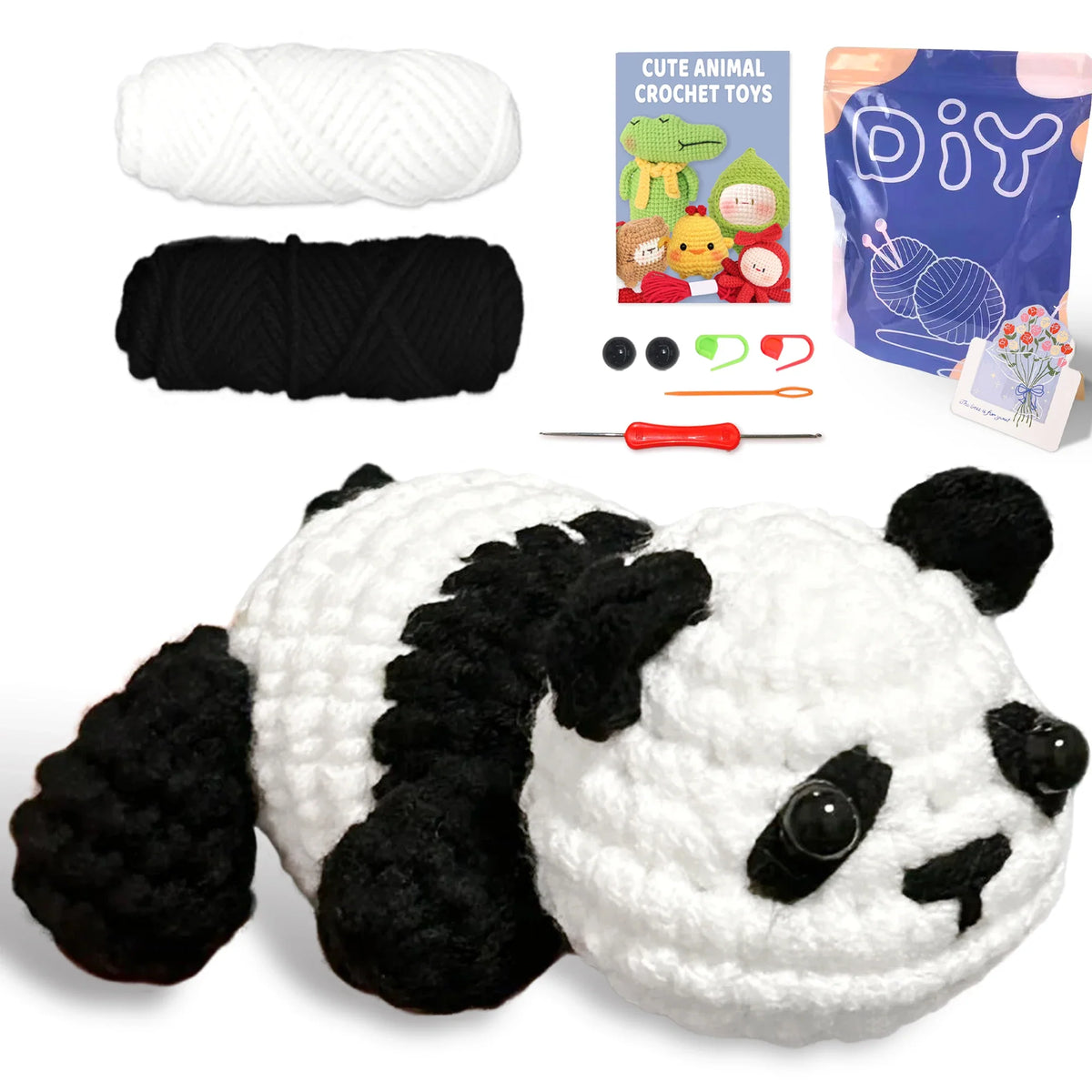 Animal Crochet Kit Beginner Starter Set DIY Knitting Supplies