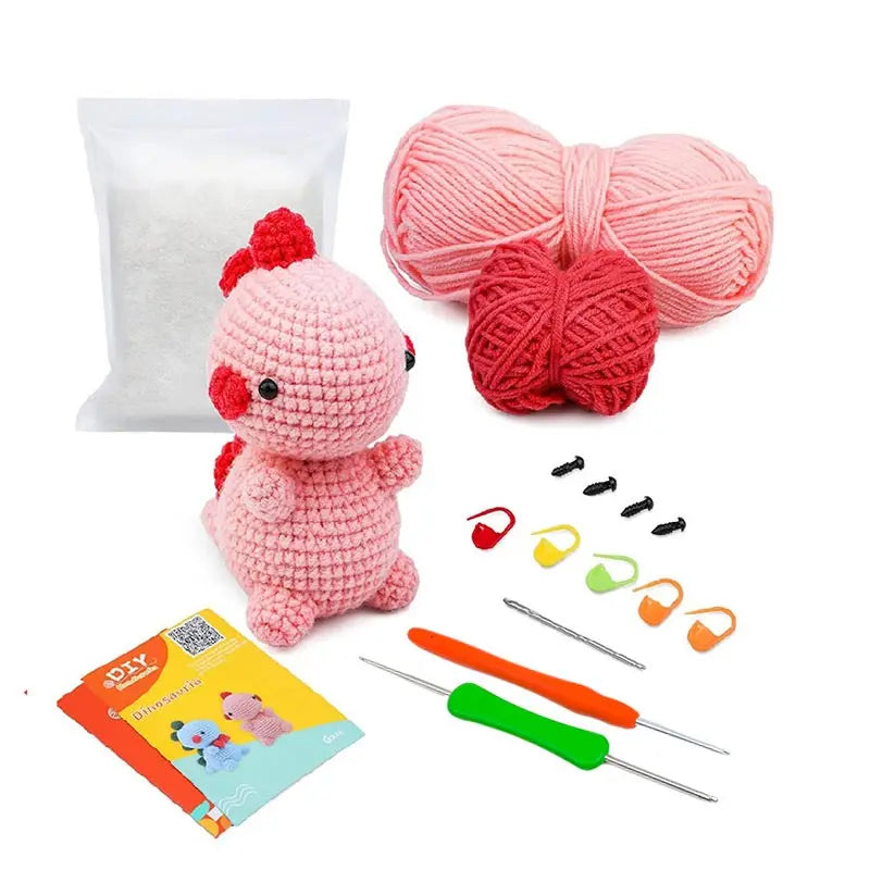 Dinosaur Crochet Kit Handmade Woven Doll DIY Knitting Set