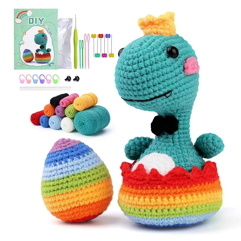 Dinosaur Crochet Kit Handmade Woven Doll DIY Knitting Set