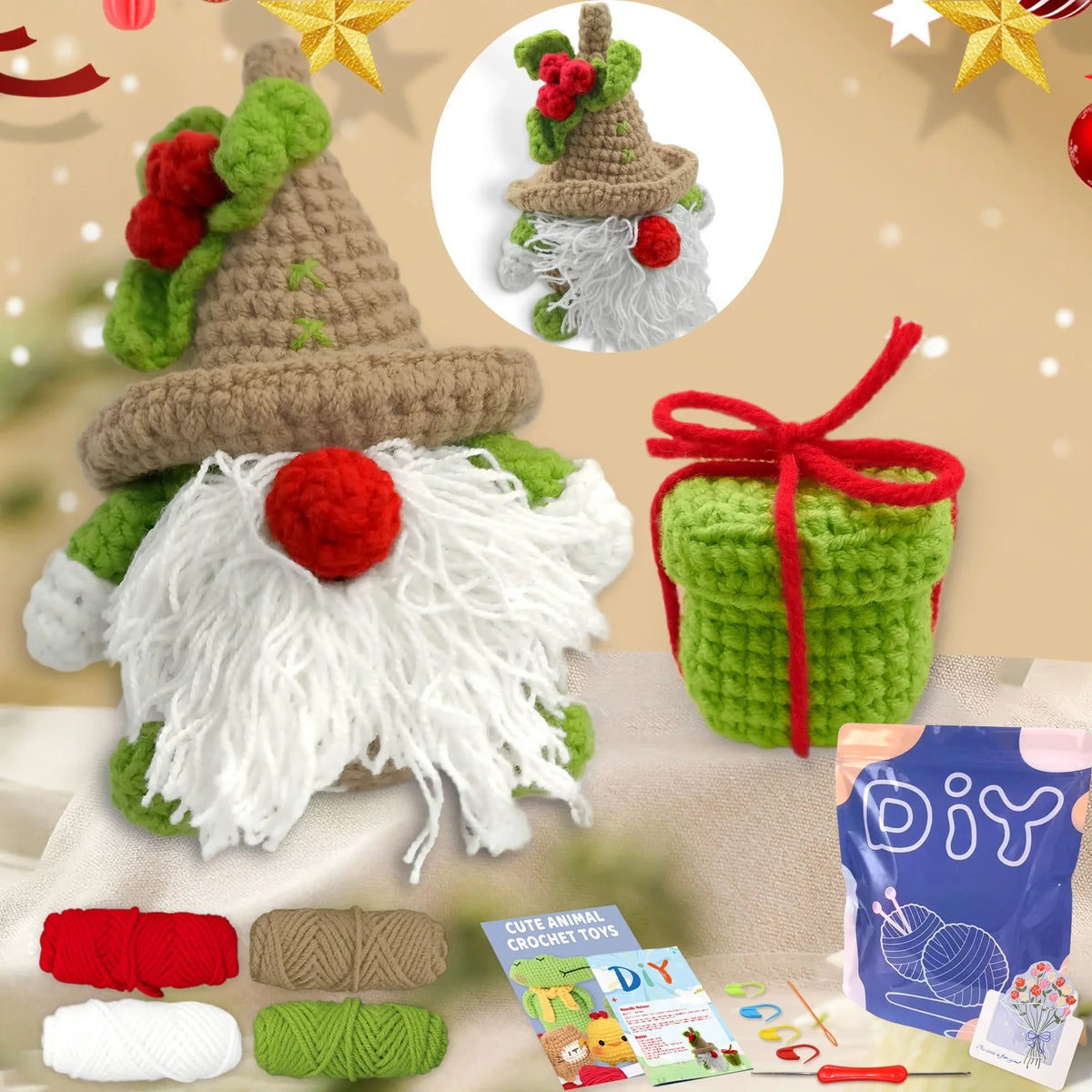 Animal Crochet Kit Beginner Starter Set DIY Knitting Supplies