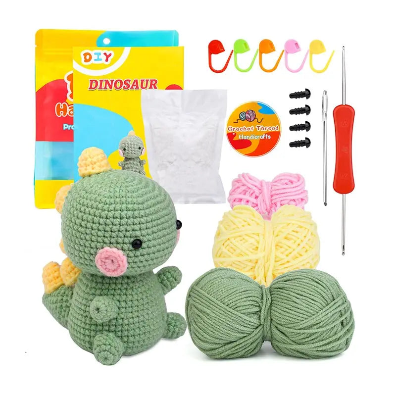 Dinosaur Crochet Kit Handmade Woven Doll DIY Knitting Set