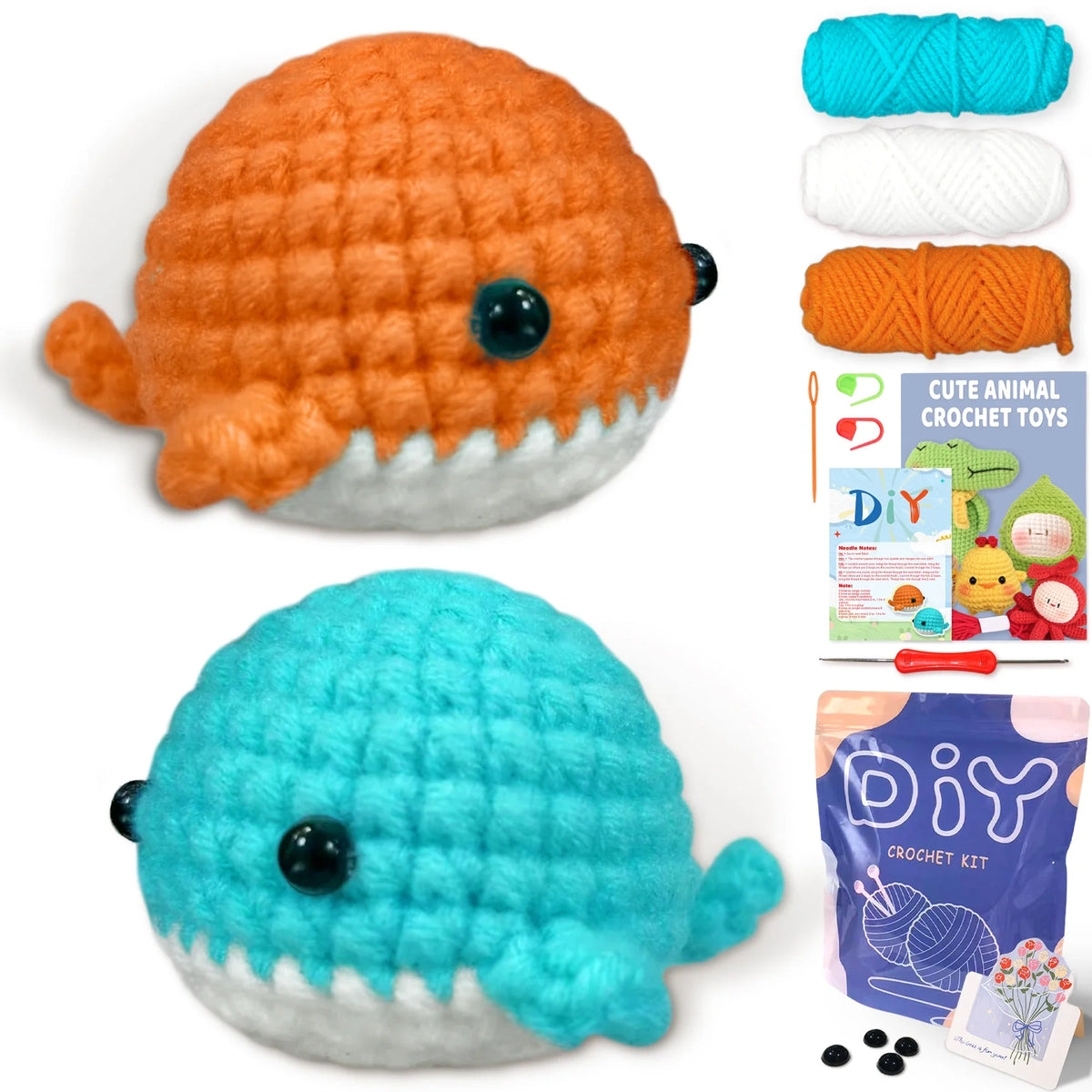 Animal Crochet Kit Beginner Starter Set DIY Knitting Supplies