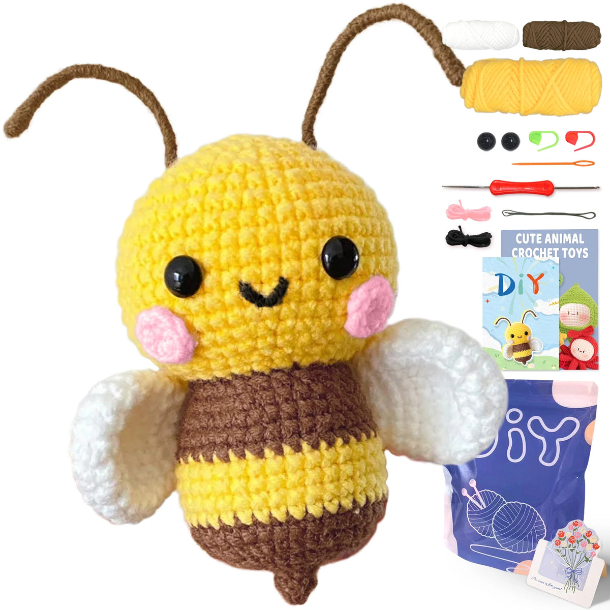 Animal Crochet Kit Beginner Starter Set DIY Knitting Supplies