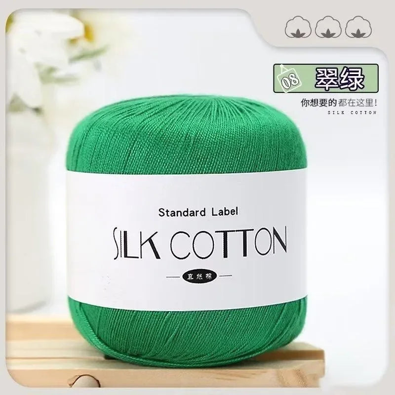Silk Cotton Milk Yarn Soft Crochet Knitting Thread 50g