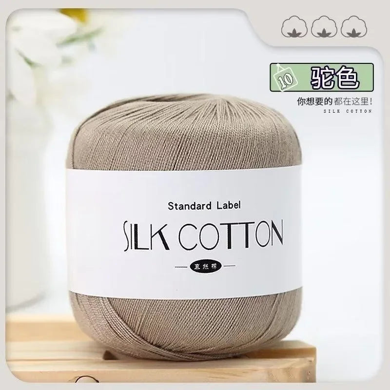 Silk Cotton Milk Yarn Soft Crochet Knitting Thread 50g