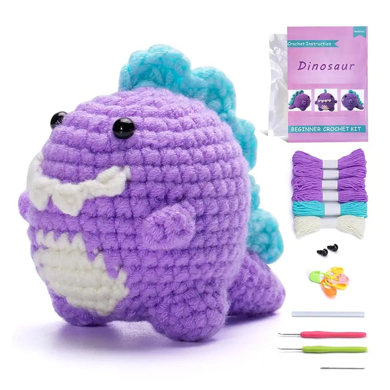 Dinosaur Crochet Kit Handmade Woven Doll DIY Knitting Set