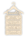 Unfinished Wood Laundry Hanger Sign Kit | Wood Craft Cutouts | 1/4" Thick |