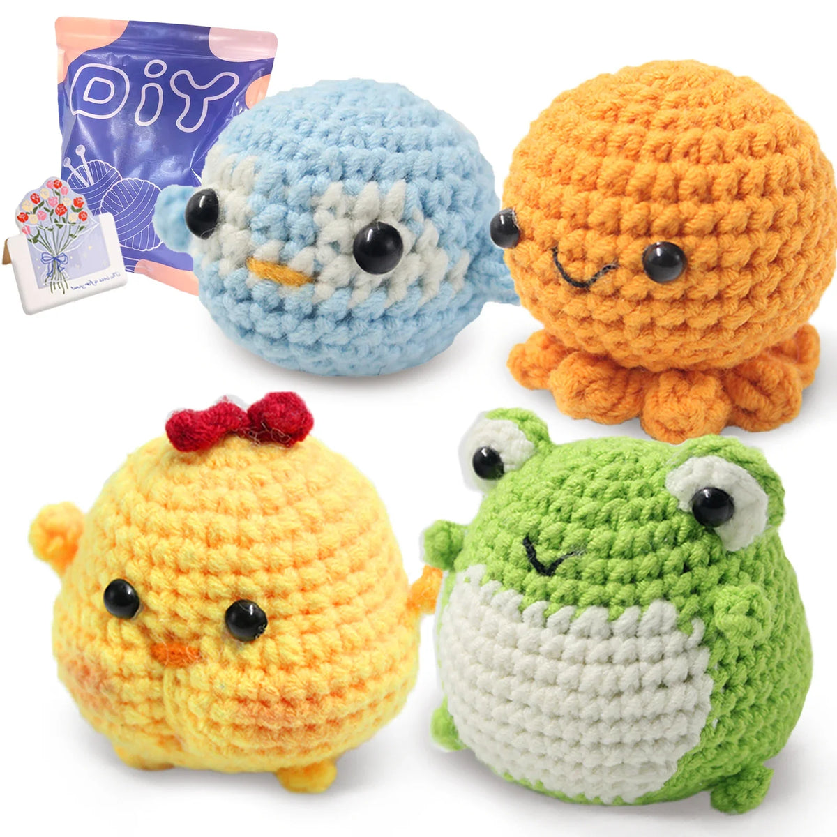 Animal Crochet Kit Beginner Starter Set DIY Knitting Supplies