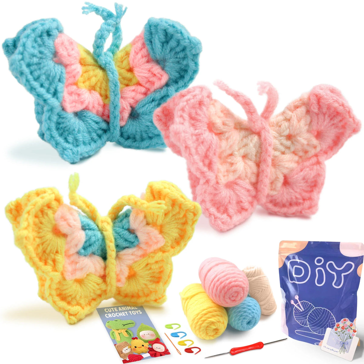 Animal Crochet Kit Beginner Starter Set DIY Knitting Supplies