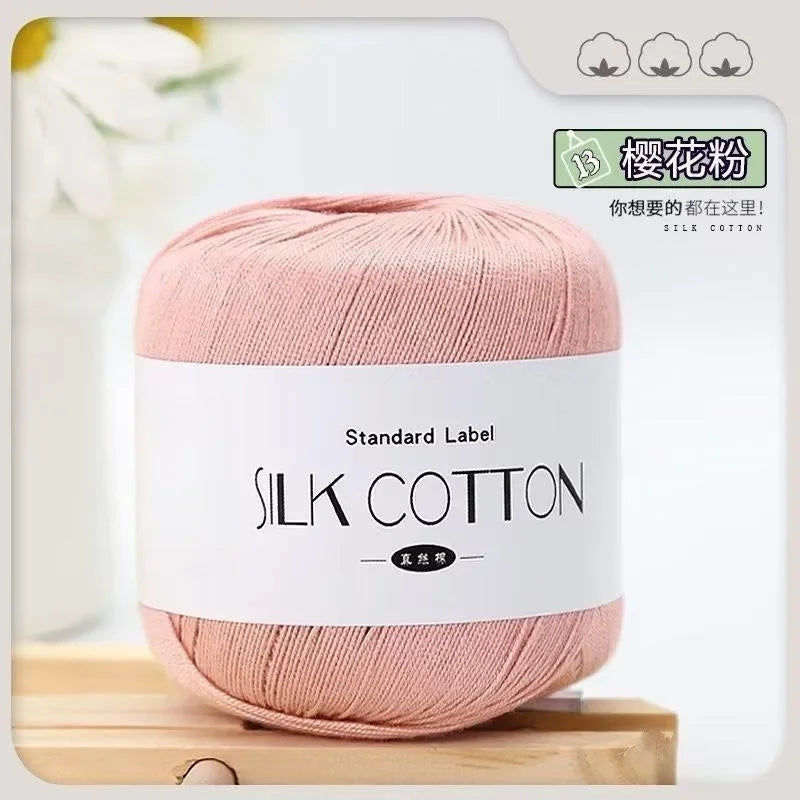 Silk Cotton Milk Yarn Soft Crochet Knitting Thread 50g