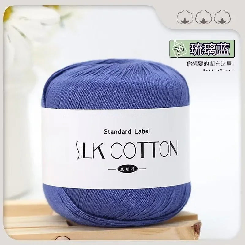 Silk Cotton Milk Yarn Soft Crochet Knitting Thread 50g