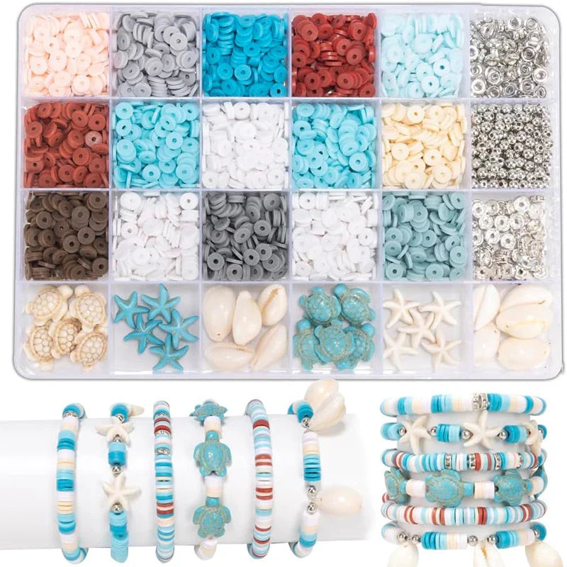 Ocean Summer Bracelet Kit Clay Beads DIY Jewelry Making